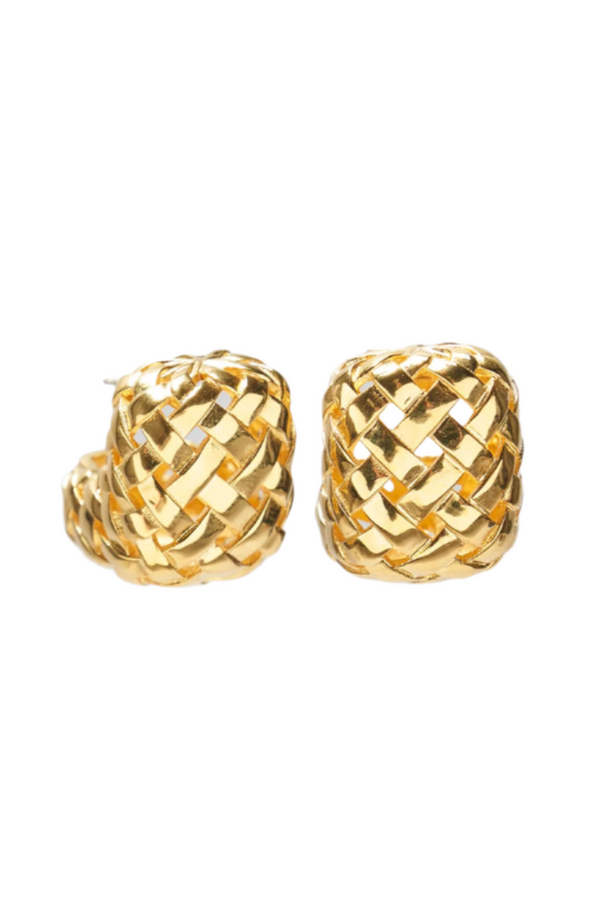 Woven Hoops - Gold