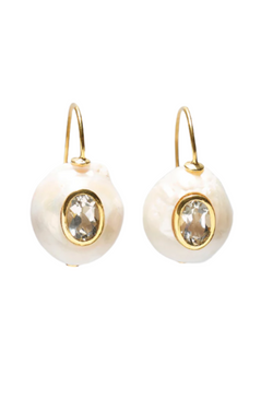 Pearl Pablo Earrings - Green Amethyst