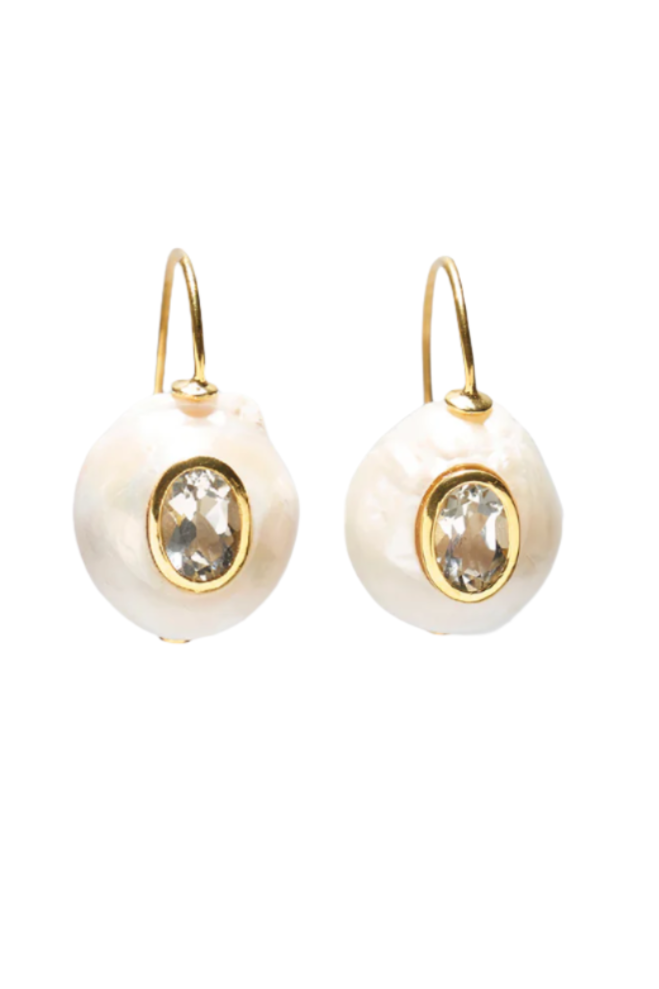 Pearl Pablo Earrings - Green Amethyst