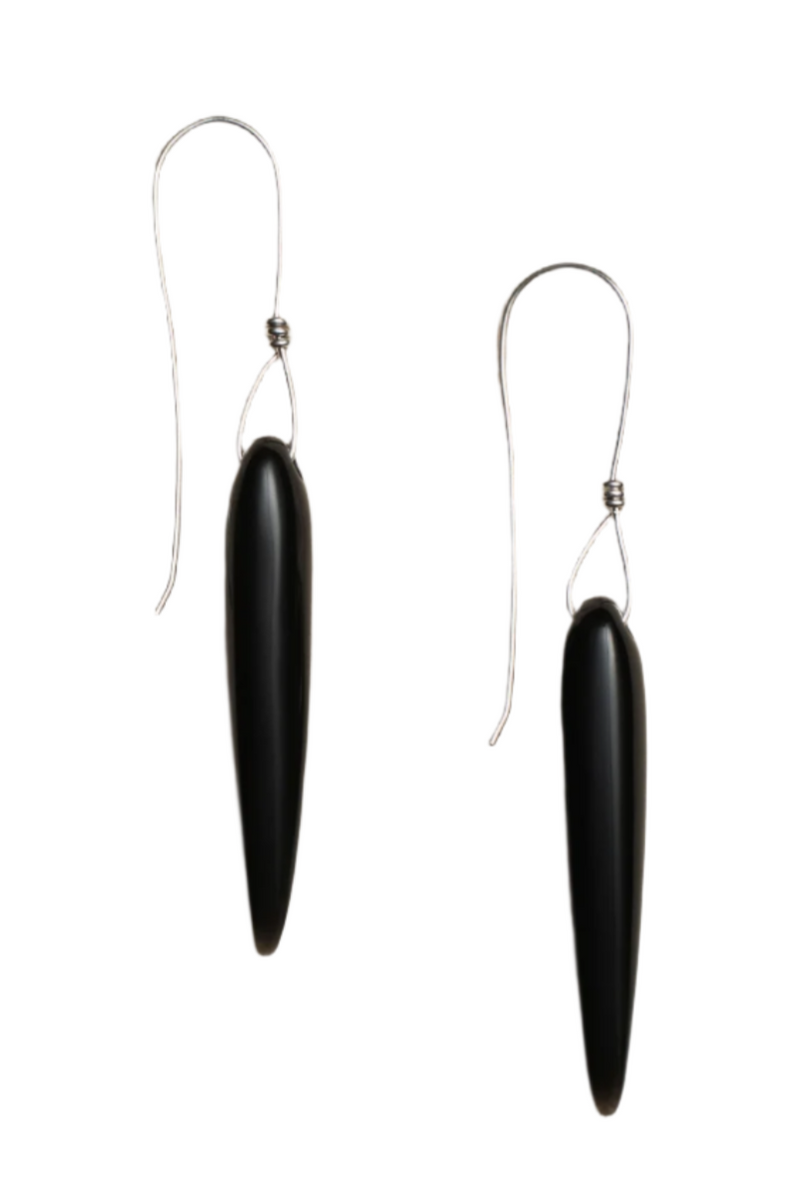 Spear Earrings - Onyx