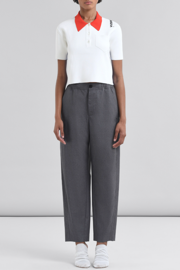 Straight Leg Wool Trousers - Graphite