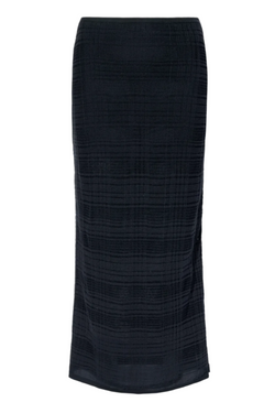 Elsa Skirt in Plaid Knits - Black