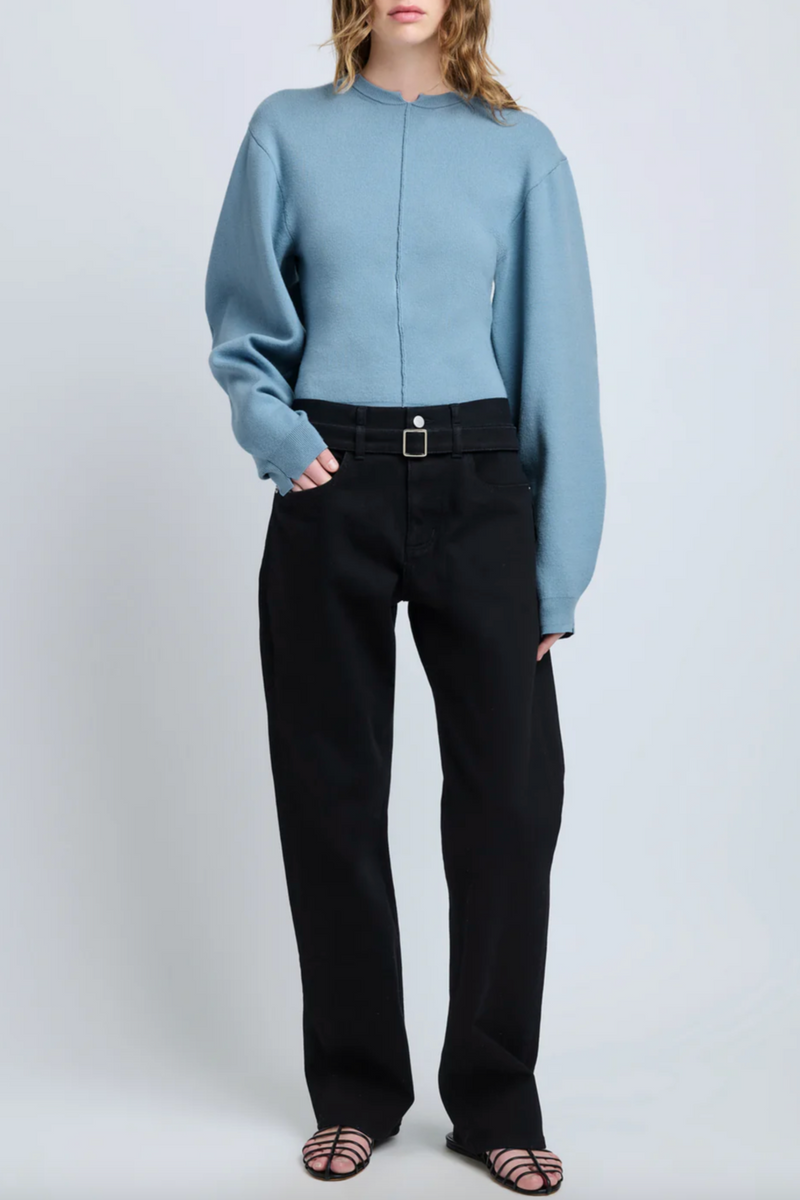 Carolina Sweater in Souffle Knit - Lark Blue