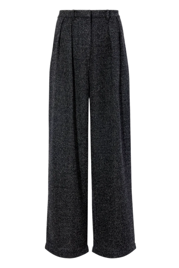 Eleanor Pant in Tweed - Black/Alabaster