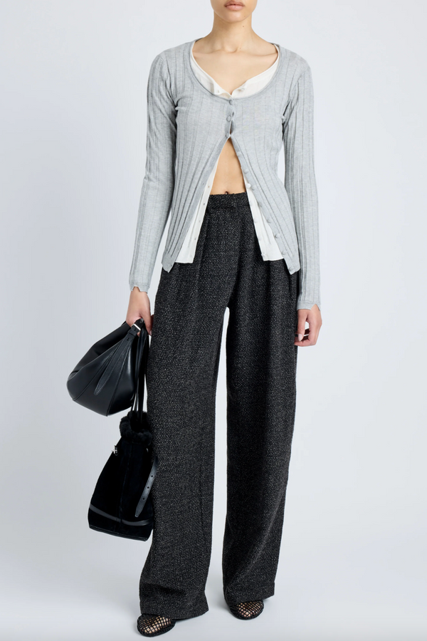 Eleanor Pant in Tweed - Black/Alabaster