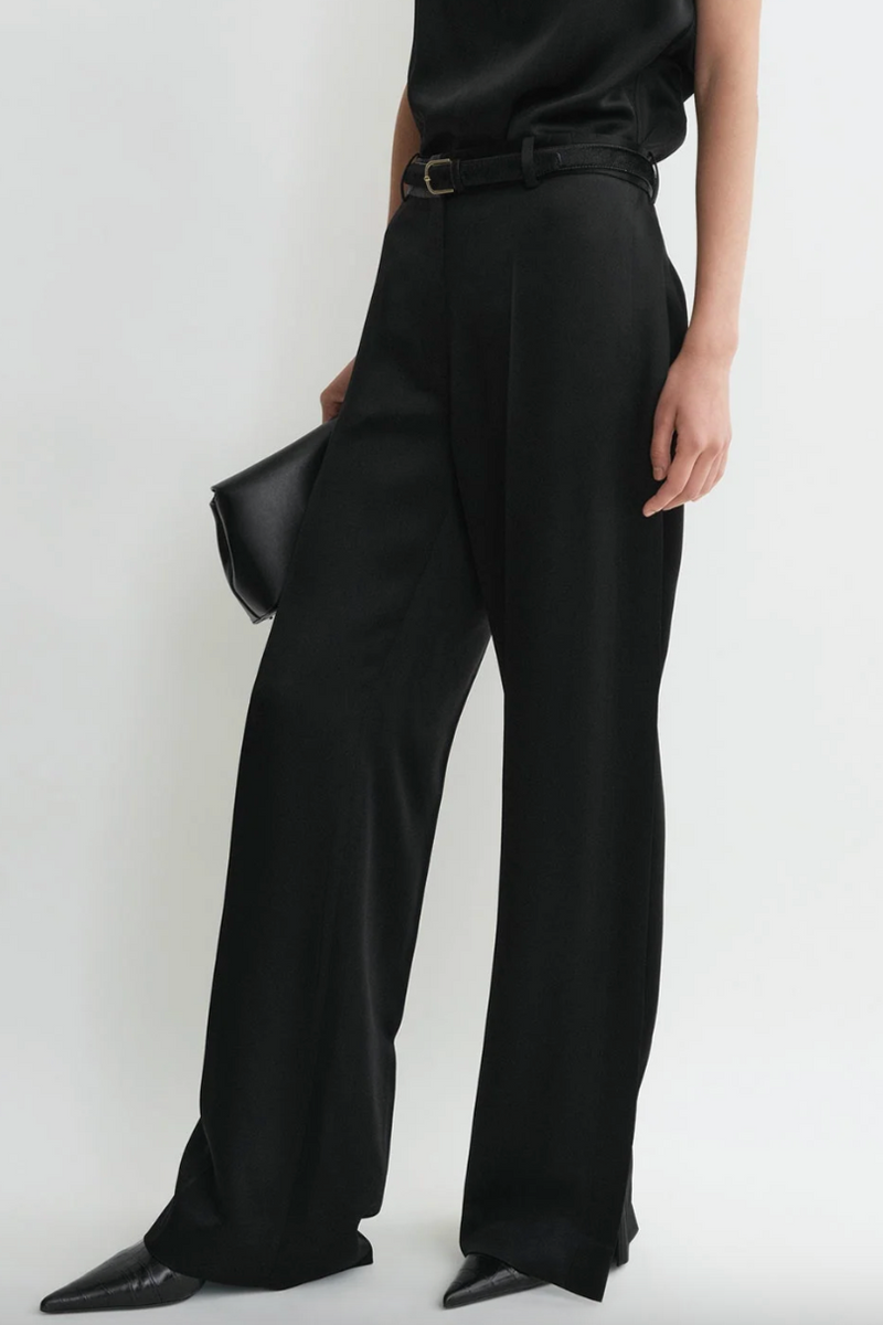 Cuff-Slit Trousers - Black