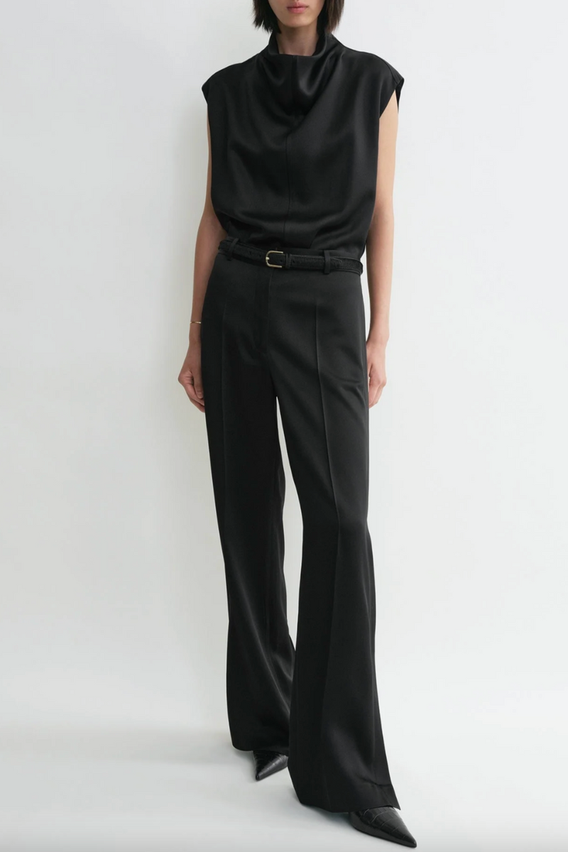 Cuff-Slit Trousers - Black