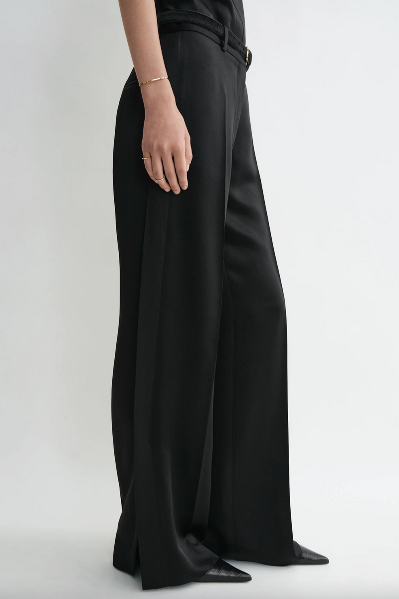 Cuff-Slit Trousers - Black