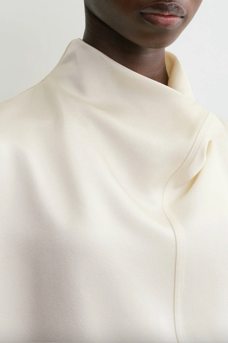 Sleeveless Funnel Neck Top - Macadamia