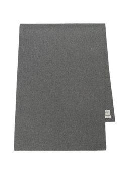 Wide Classic Wool Scarf - Mid Grey Melange