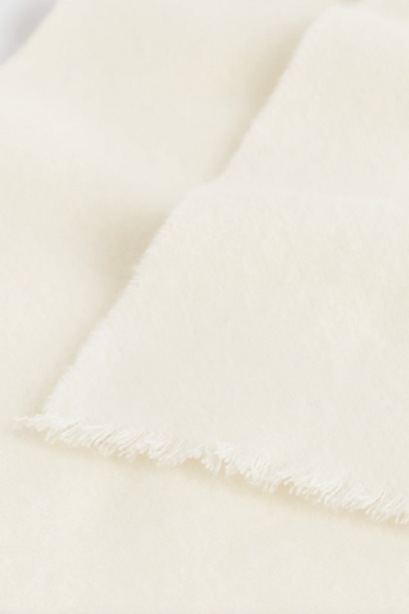 Wide Classic Wool Scarf - Ivory