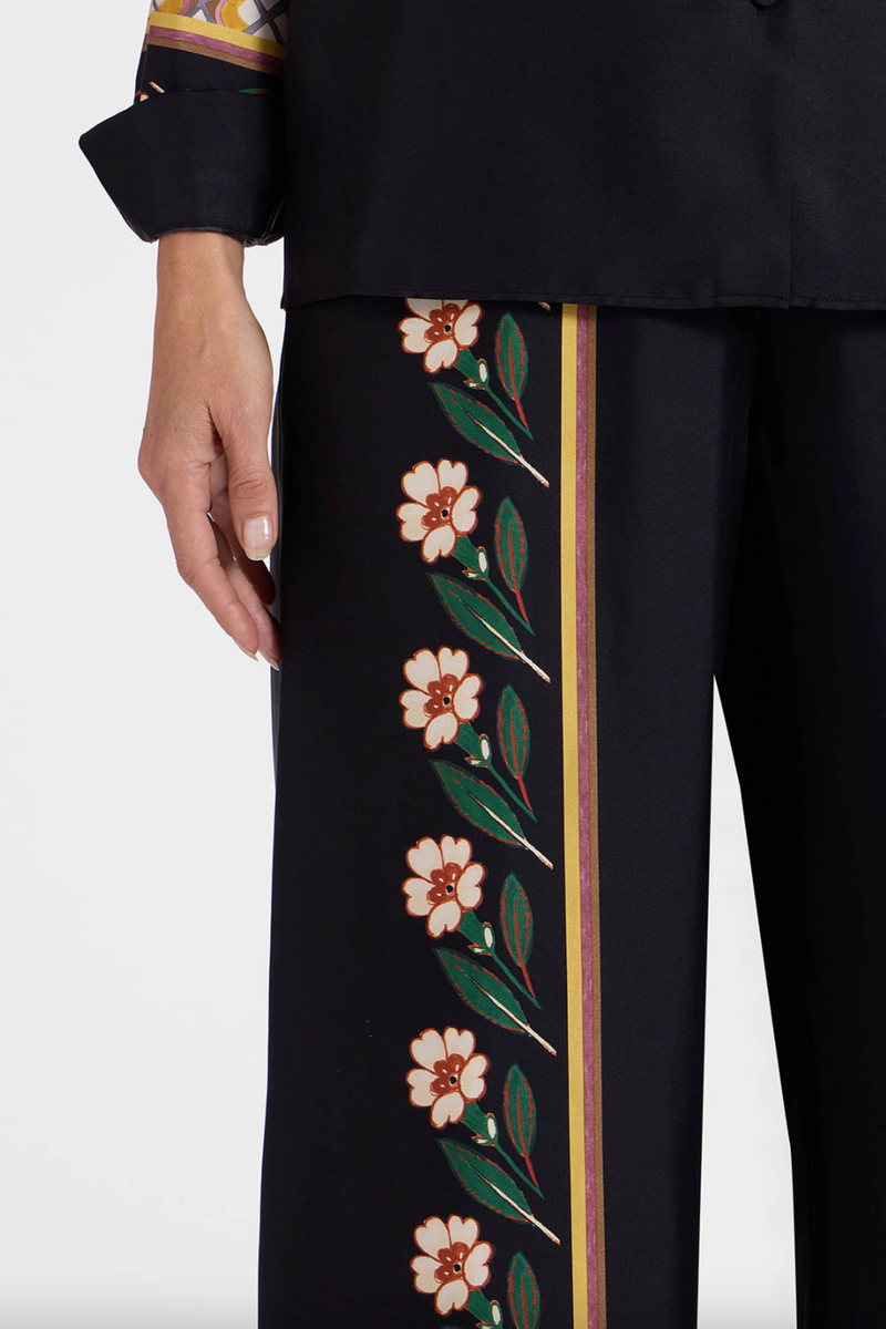 Palazzo Pants - Dazed Placée Black in Silk Twill