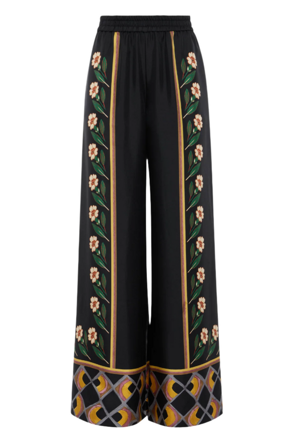 Palazzo Pants - Dazed Placée Black in Silk Twill