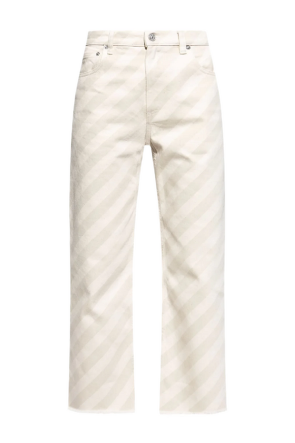 Striped Washed Denim Pants - Bone