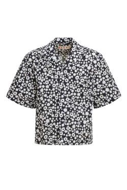 Poplin Short Sleeve Bowling Shirt - Black Pop