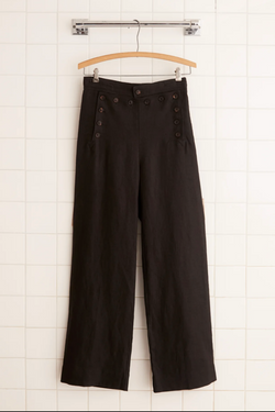 Linen Sailor Trouser - Black