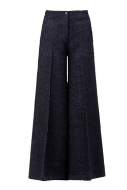 The Paola Trousers in Wool Boucle - Black