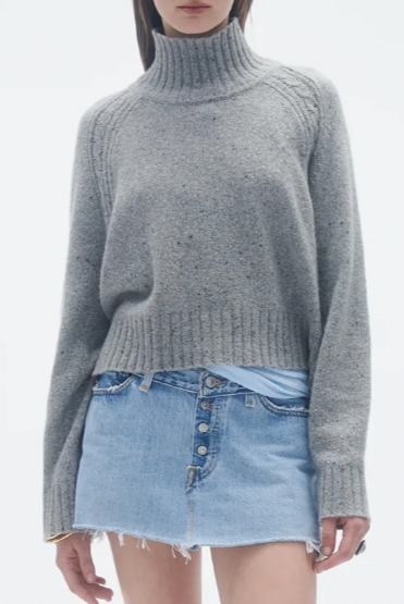 Cropped Turtleneck - Stone