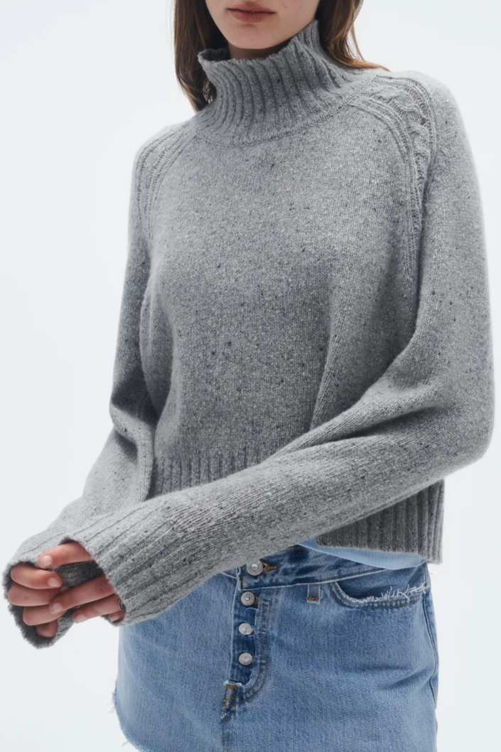 Cropped Turtleneck - Stone