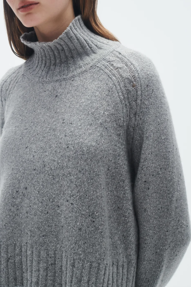 Cropped Turtleneck - Stone