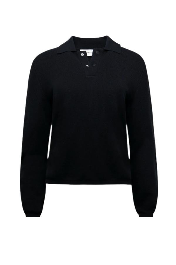 Long Sleeve Brooke Polo - Black