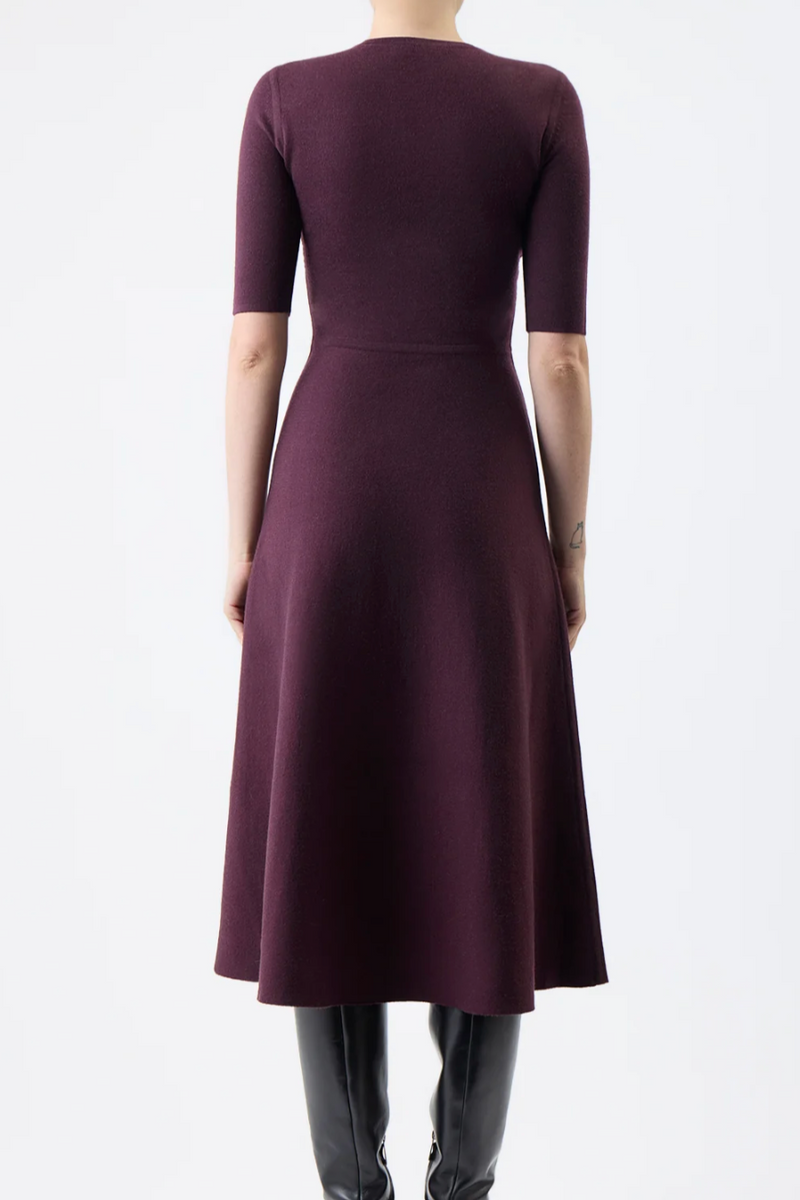 Seymore Knit Midi Dress - Bordeaux