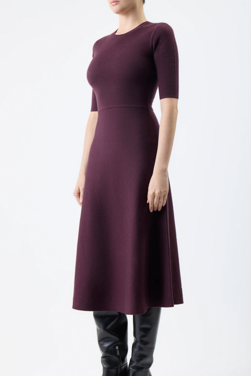 Seymore Knit Midi Dress - Bordeaux