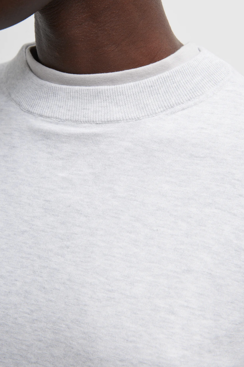 Superfine Gauge Perfect Mens Pullover - Light Heather Grey