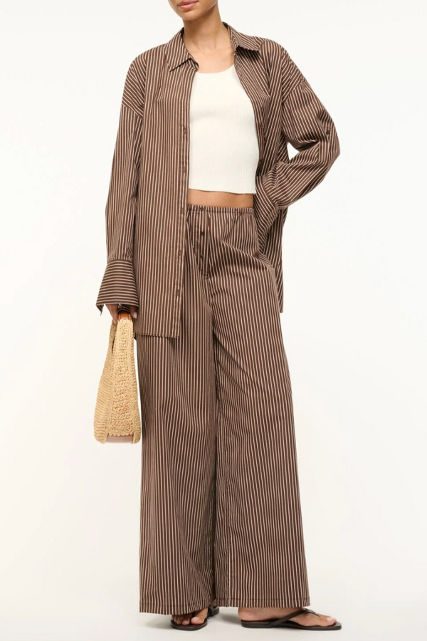 Bonfire Pant - Dark Oak Micro Stripe