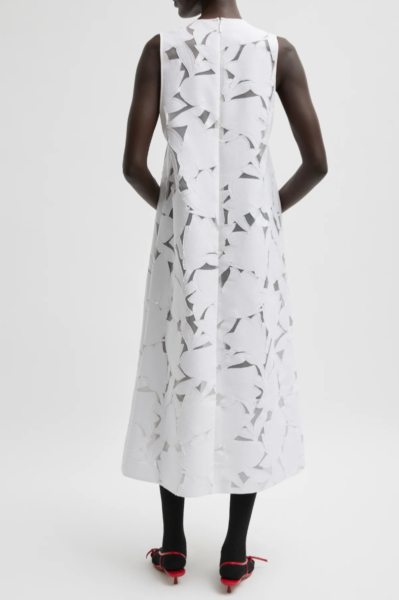 Adelle Fil Coupe Dress - White