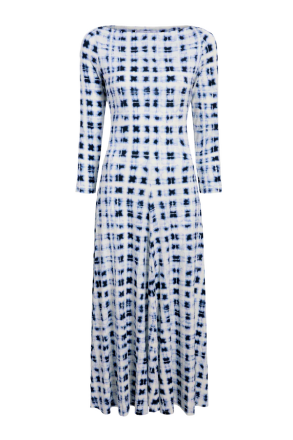 Jen Dress in Printed Jersey - Indigo Multi