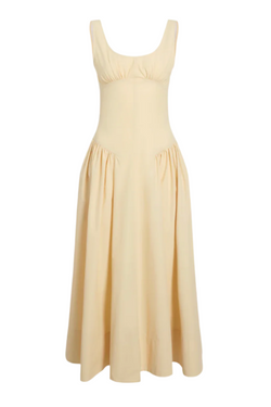 Kendall Dress in Tech Cotton - Light Wheat