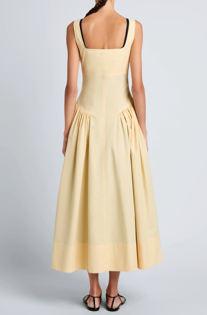 Kendall Dress in Tech Cotton - Light Wheat