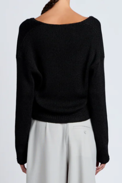 Tyler Knit Sweater in Dry Rib - Black