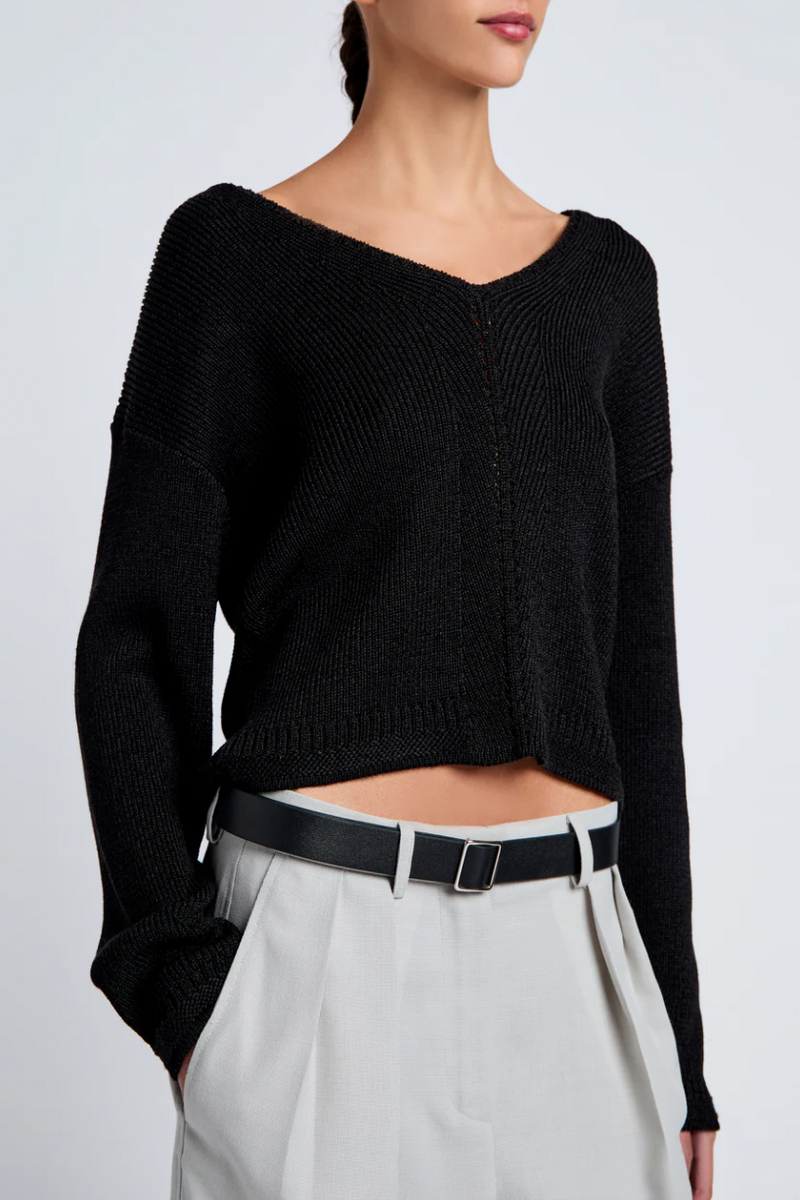 Tyler Knit Sweater in Dry Rib - Black