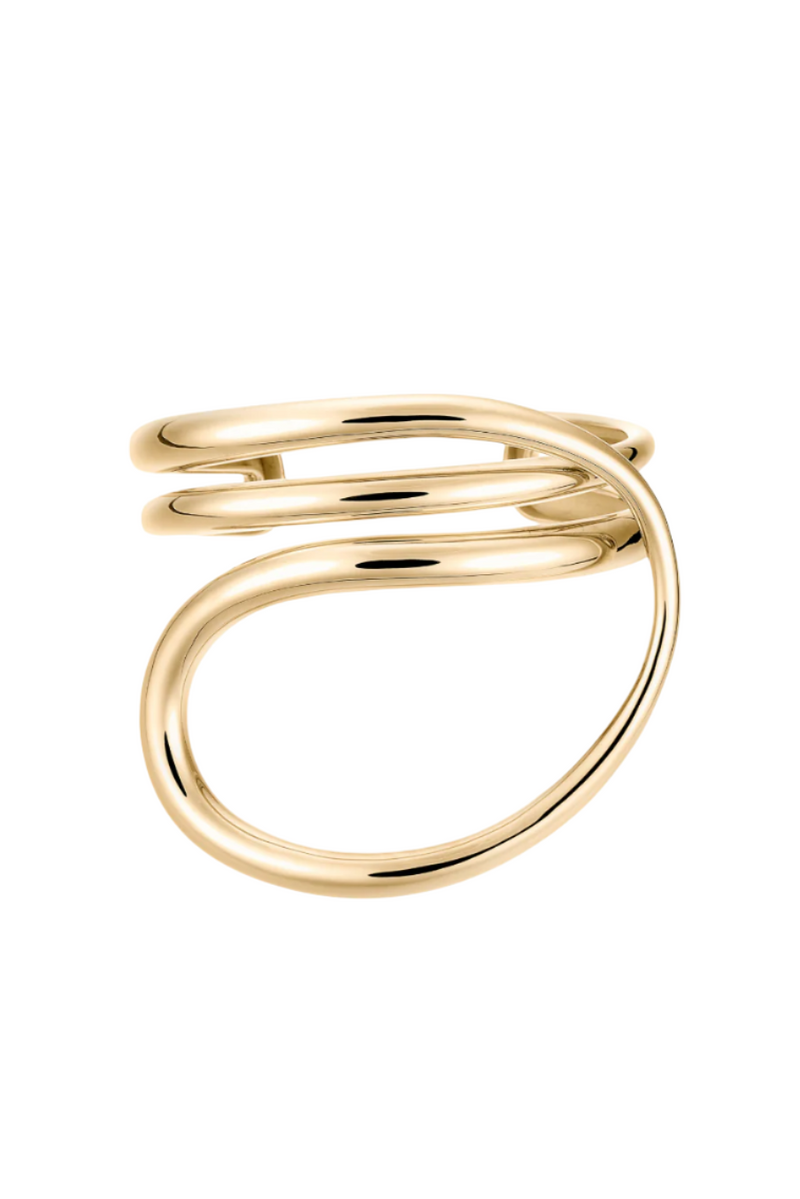 Small Round Trip Cuff Bracelet - Gold Vermeil