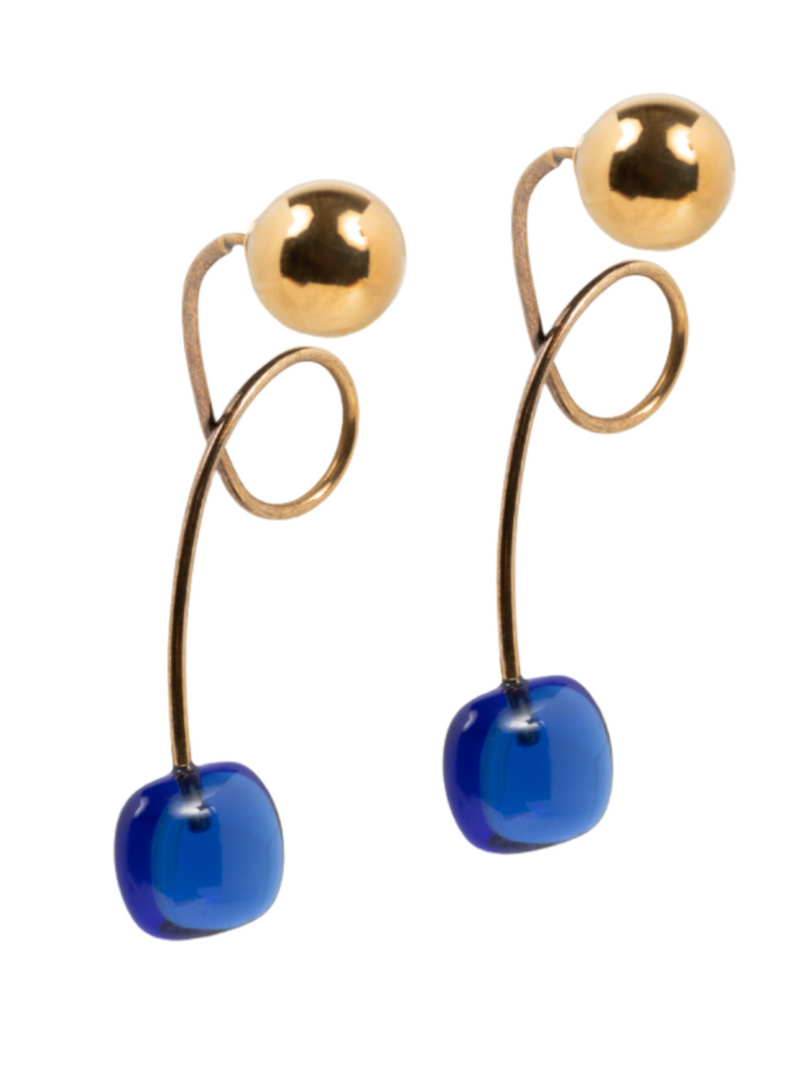 Glass Earrings - Blue