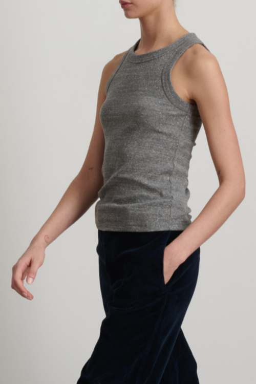 Rib Tank - Heather Grey