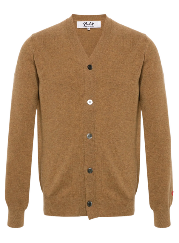 Men's V-Neck Cardigan - Pastel Camel