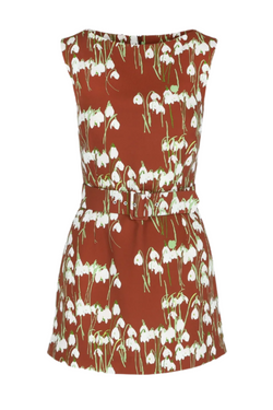 Lucille Mini Dress - Brown Snowdrop