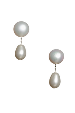 Small Eleanor Earrings - White Pearl