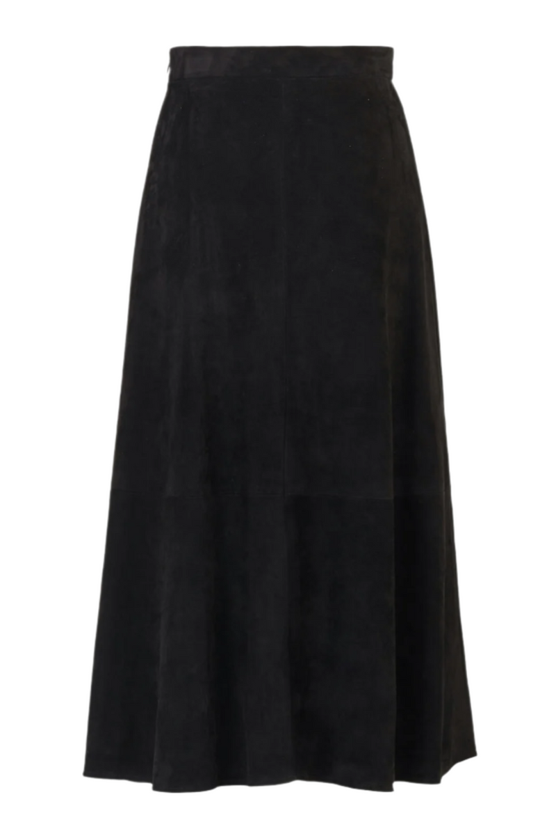 The Ada Skirt in Suede - Black