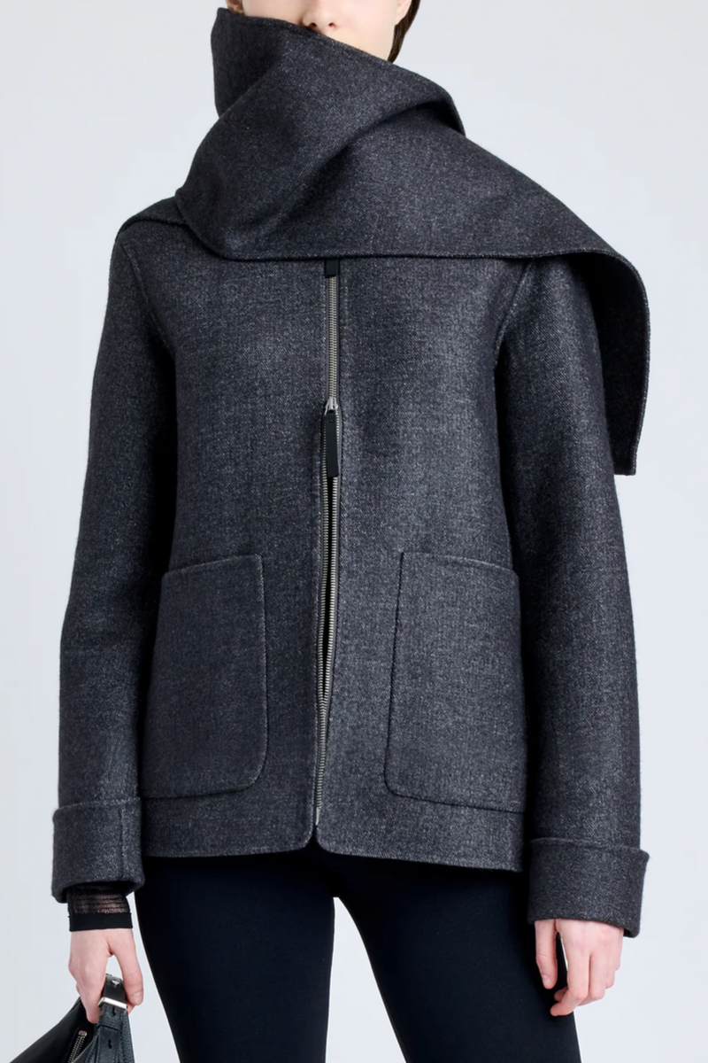 Soraya Jacket in Double Face Wool - Coal Melange