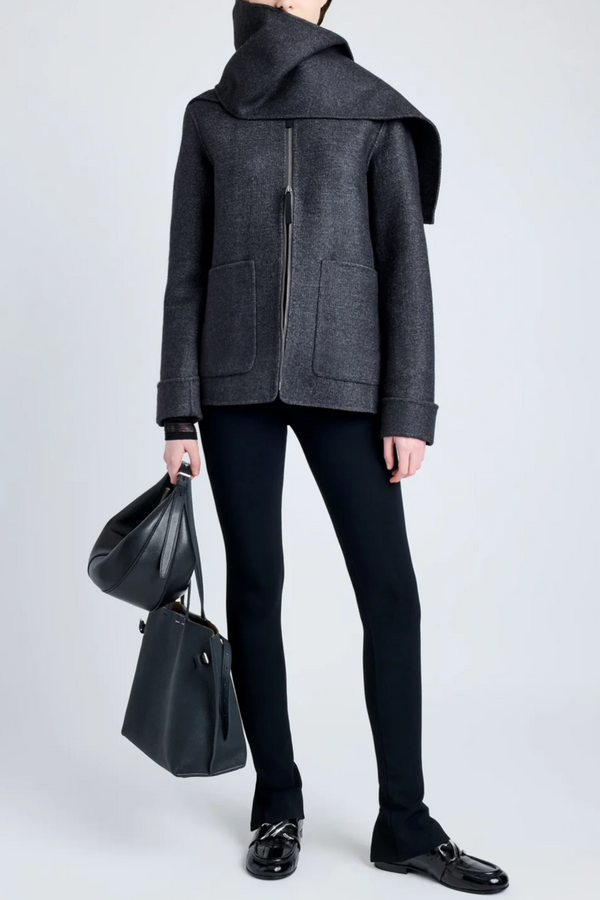 Soraya Jacket in Double Face Wool - Coal Melange