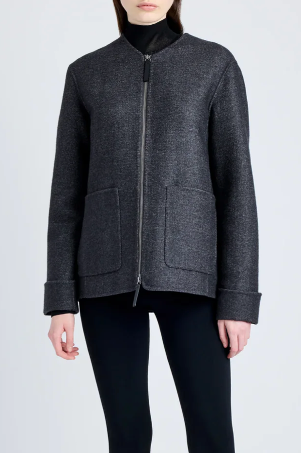 Soraya Jacket in Double Face Wool - Coal Melange