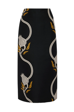 Pencil Skirt - Melograno Black & White in Cady Wool