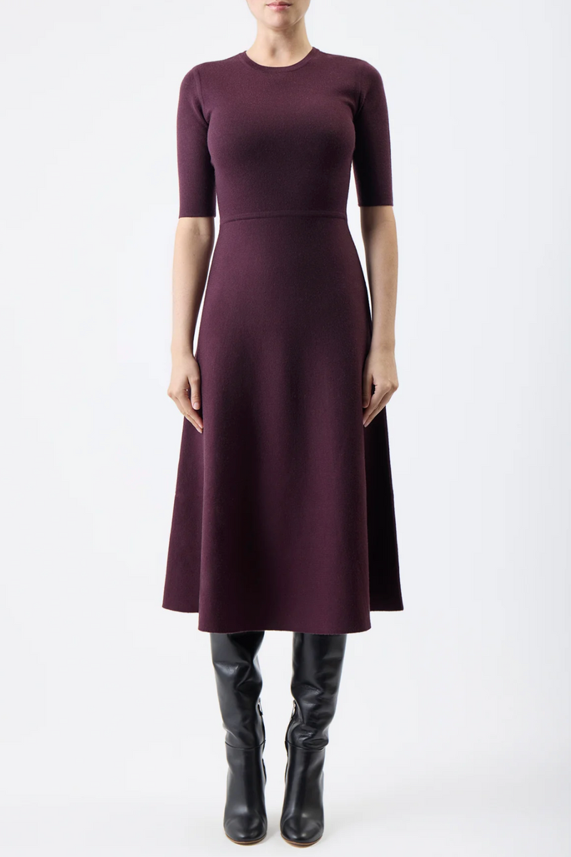 Seymore Knit Midi Dress - Bordeaux