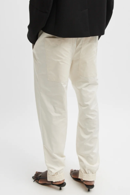 Nylon Zipper Jogger - Ivory