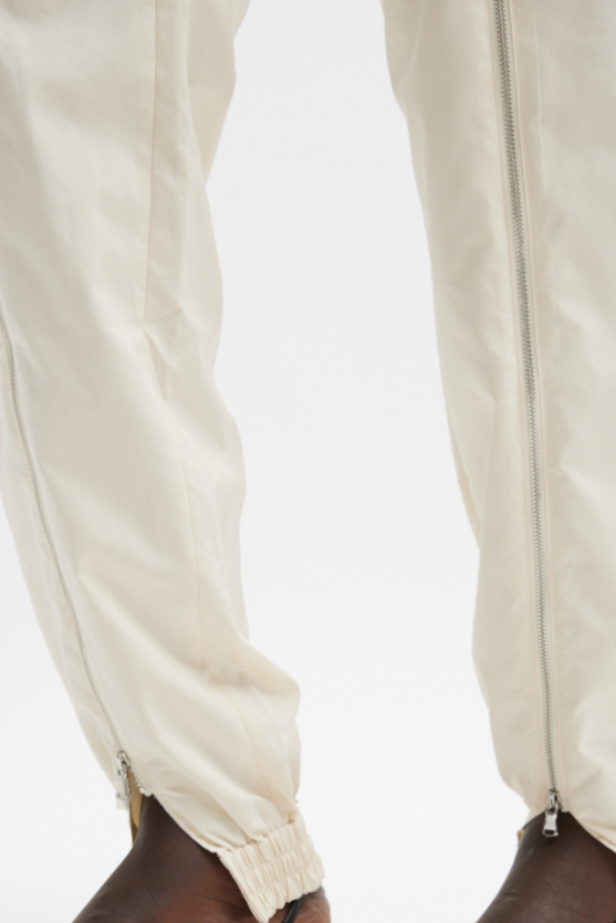 Nylon Zipper Jogger - Ivory