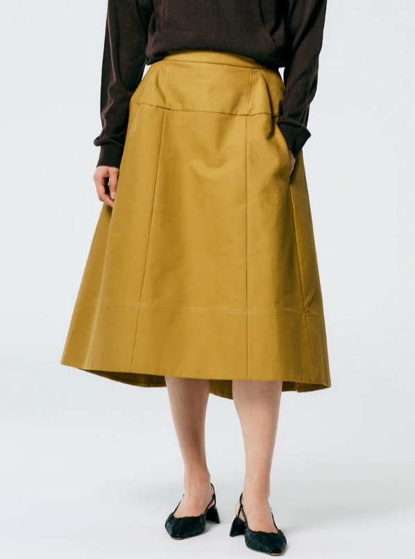 Sculpted Cotton Skirt - Tan